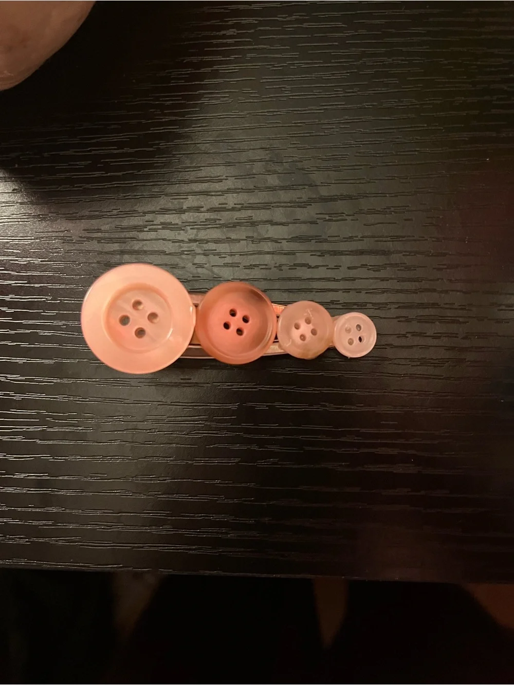 Handmade Button Accent Hair Clips - Pink Set